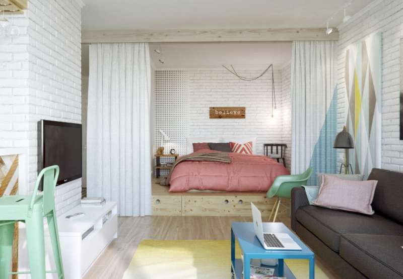 Дизайн квартиры-студии: фото и особенности интерьера