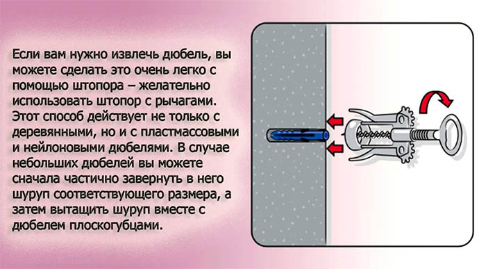 Как вытащить дюбель из бетонной стены своими руками, видео руководство