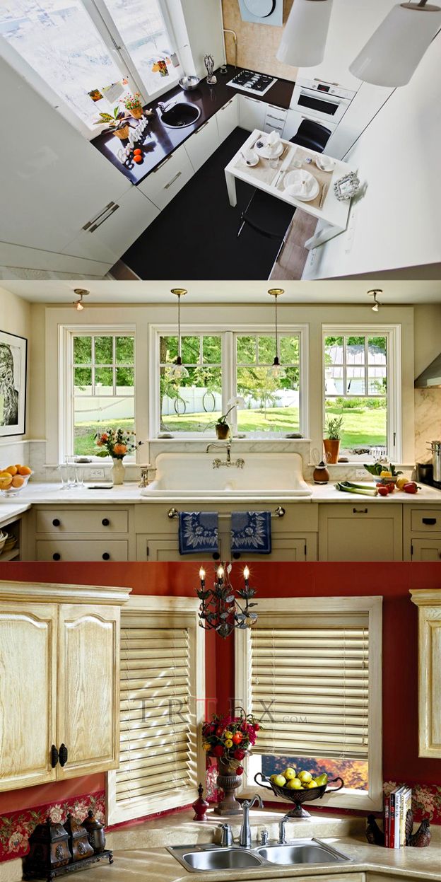 Кухня с мойкой у окна: советы и фото интерьеров