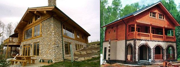 Строительство комбинированного дома из кирпича и дерева